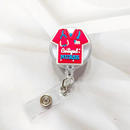 Creative Cartoon Nurse ID Badge Clip Retractable Reel Easy Pull Clip Set For Medical Professionals  7