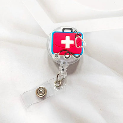 Creative Cartoon Nurse ID Badge Clip Retractable Reel Easy Pull Clip Set For Medical Professionals  10