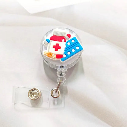 Creative Cartoon Nurse ID Badge Clip Retractable Reel Easy Pull Clip Set For Medical Professionals  14