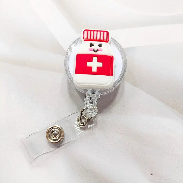 Creative Cartoon Nurse ID Badge Clip Retractable Reel Easy Pull Clip Set For Medical Professionals  17