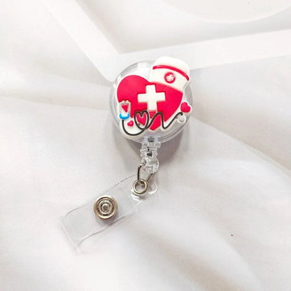 Creative Cartoon Nurse ID Badge Clip Retractable Reel Easy Pull Clip Set For Medical Professionals  12