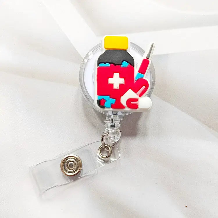 Creative Cartoon Nurse ID Badge Clip Retractable Reel Easy Pull Clip Set For Medical Professionals  20