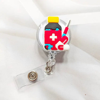 Creative Cartoon Nurse ID Badge Clip Retractable Reel Easy Pull Clip Set For Medical Professionals  20