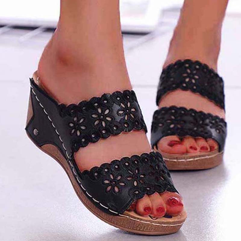 Platform Shoes Woman Summer Sandals Shoes Women Slip On Walking Shoes Wedge Womens Sandals Retro Wo 1
