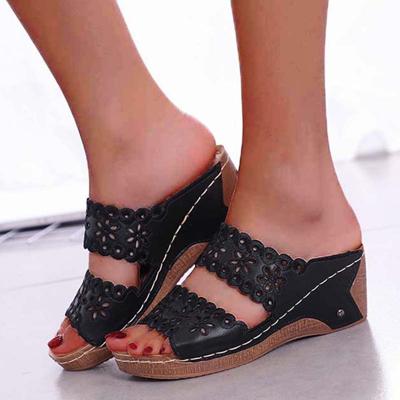 Platform Shoes Woman Summer Sandals Shoes Women Slip On Walking Shoes Wedge Womens Sandals Retro Wo 7