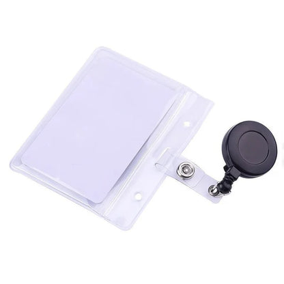 Retractable Badge Reel Black ID Badge Holder With Belt Clip Secure Card Clip For Work Access Office 2
