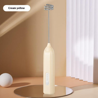 Milk Frother Coffee Foamer, Wireless Electric Whisk, Hot Chocolate Mini Mixer for Latte, Cappuccino