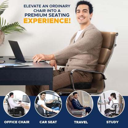 Orthopedic Gel Foam Cushion, U Coccyx Travel Seat Pillow, Office Car Chair Support, Breathable Healthy Sitting, Massage