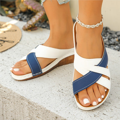 Ladies Elegant Summer Sandals Breathable Wedge Shoes Comfortable Female Slides 4