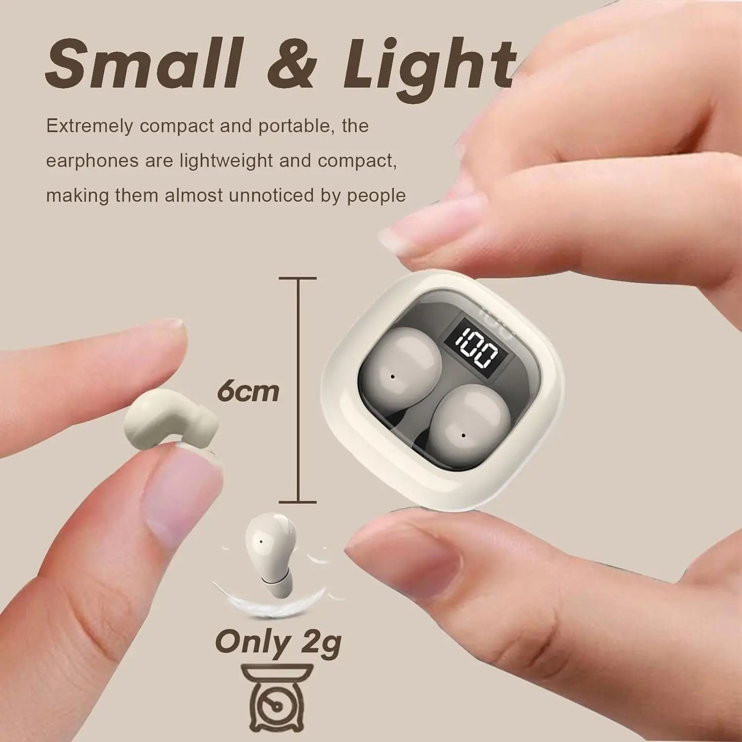 Invisible Wireless Bluetooth Earbuds With Noise Cancelling And Microphone 3