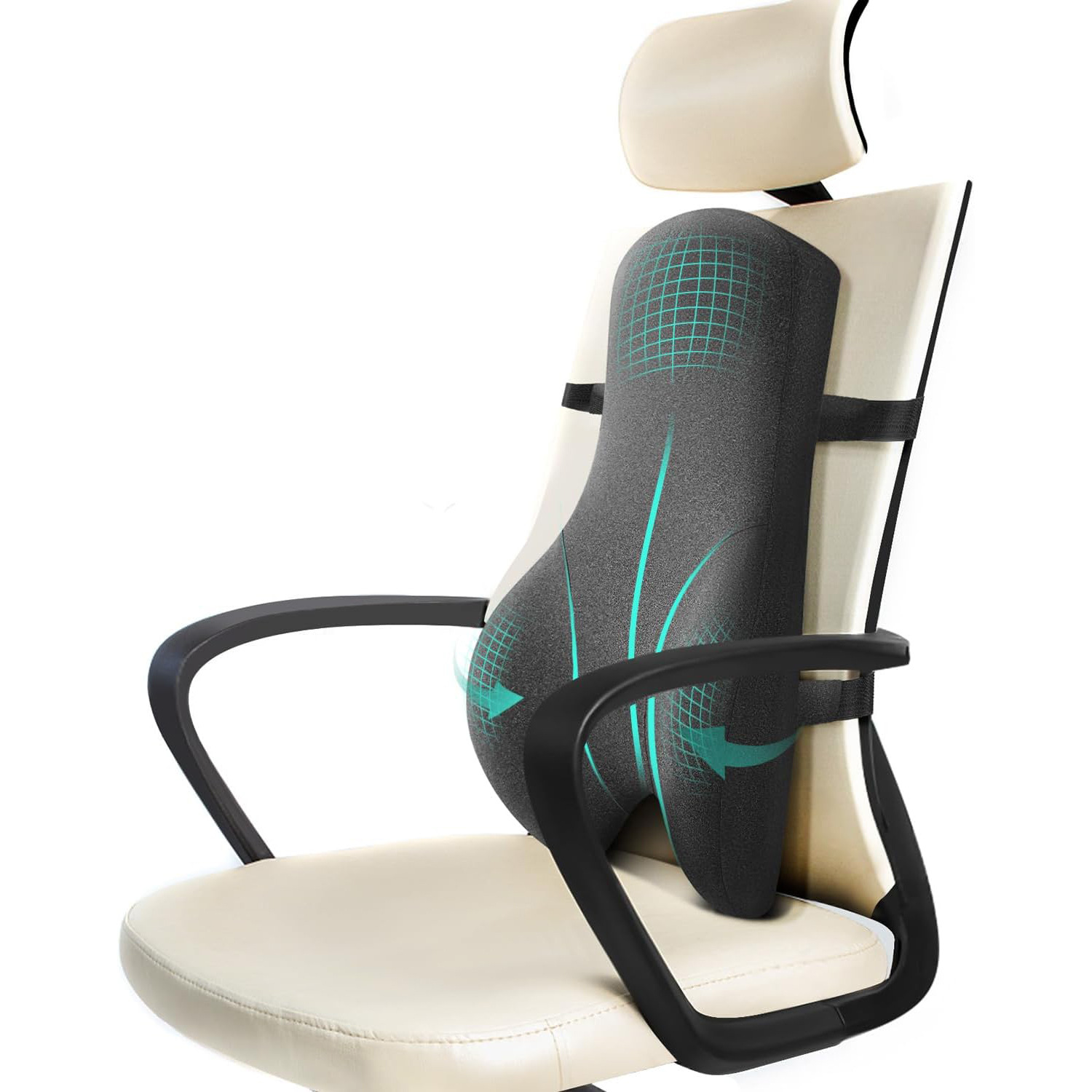 Comfortable Lumbar Back Support Cushion, Breathable Lumbar Pillow for Office Chair, Recliner Chair Support