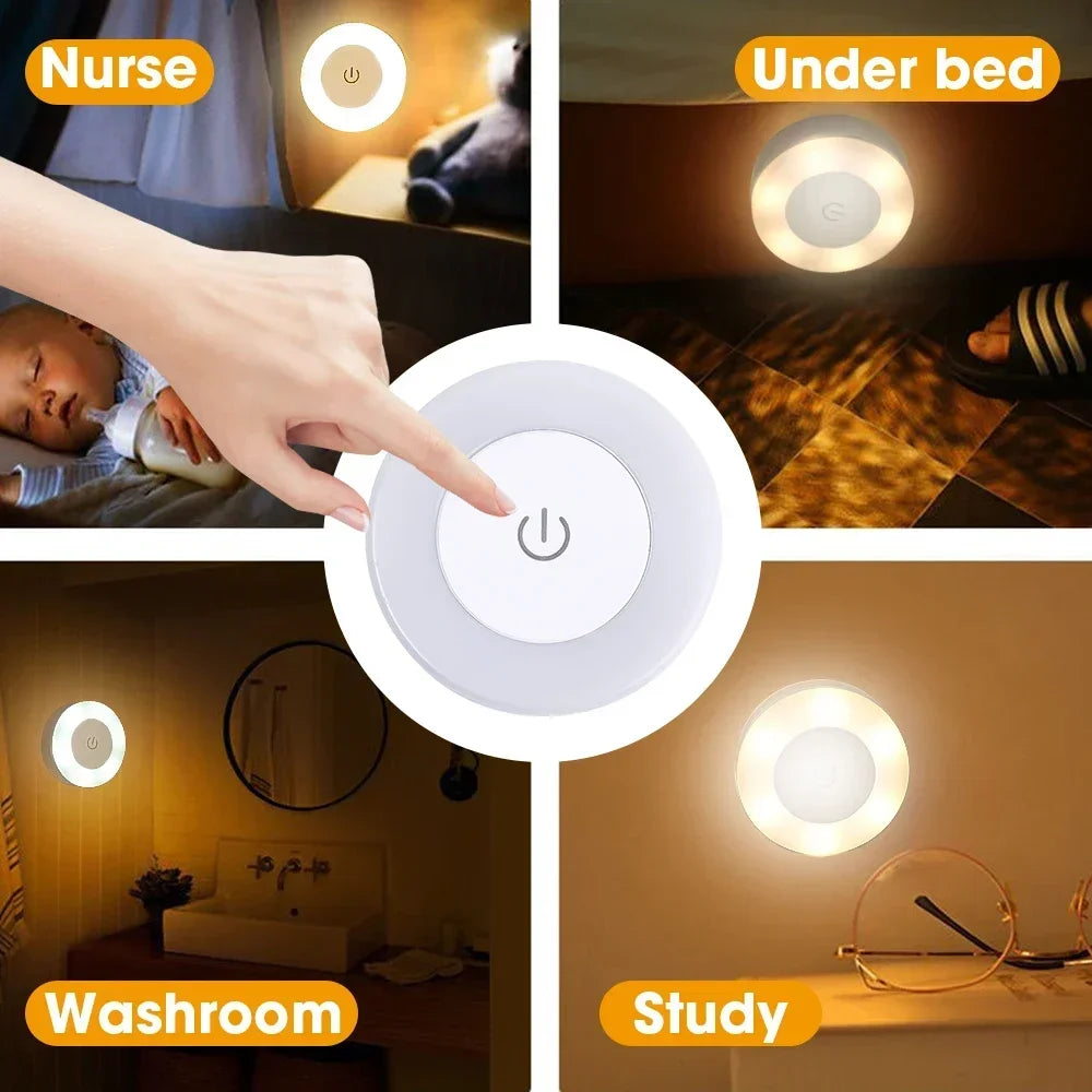Portable USB Rechargeable LED Night Light, for Bedroom, Living Room, Home Decor Lamps and Lighting