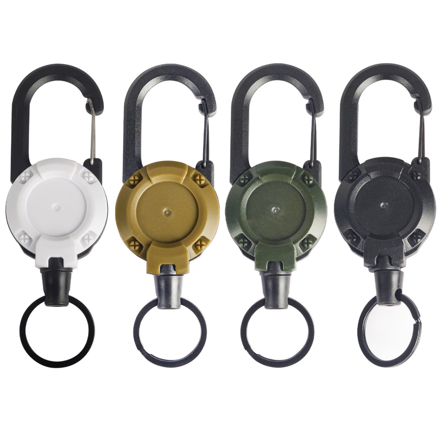 Heavy Duty Retractable Key Chain, with Steel Wire Rope, Carabiner Buckle, and Key Holder, for Outdoor and Multiple Tool