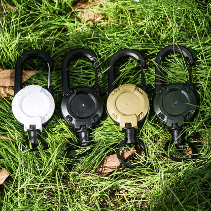 Heavy Duty Retractable Key Chain, with Steel Wire Rope, Carabiner Buckle, and Key Holder, for Outdoor and Multiple Tool
