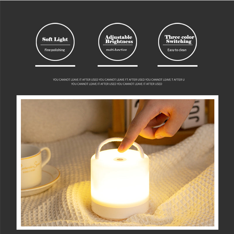USB Rechargeable Table Lamp, Dimmable Night Light, Touch Control, Portable Eye Care Desk Lamp for Home Office