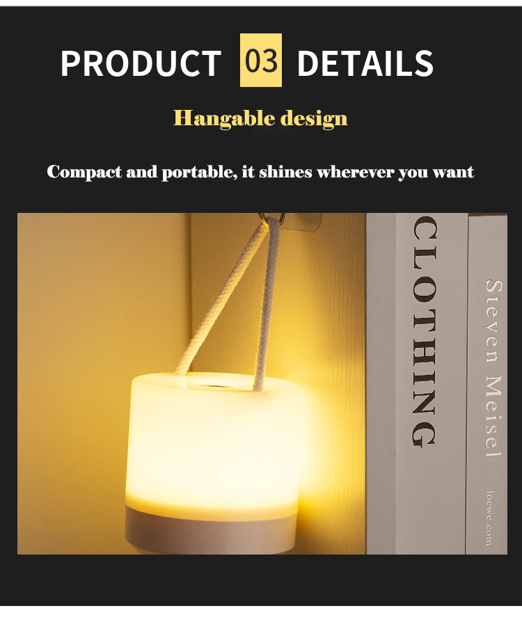 USB Rechargeable Table Lamp, Dimmable Night Light, Touch Control, Portable Eye Care Desk Lamp for Home Office