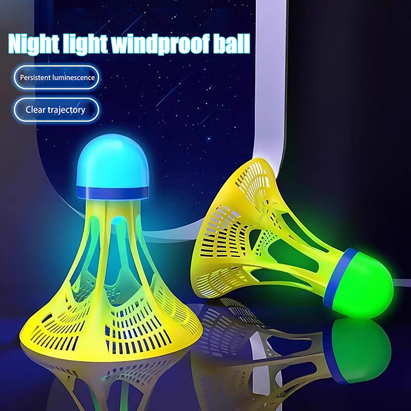 Windproof LED Night Training Balls Glow In The Dark Badminton Shuttlecocks Unbreakable Plastic Feat 3