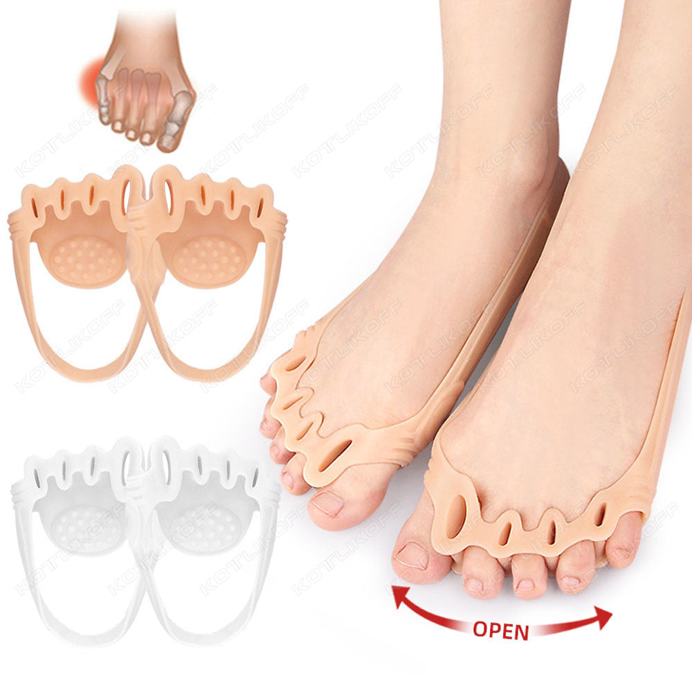 Overlapping Toe Separator, 5 Holes Toe Splitter, Breathable Foot Care Tools, Toe Separators Straightener, Forefoot Pads