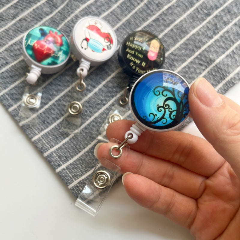 Top Quality, Cute Cartoon Badge Reel, Retractable ID Holder for Nurse, Doctor, Student