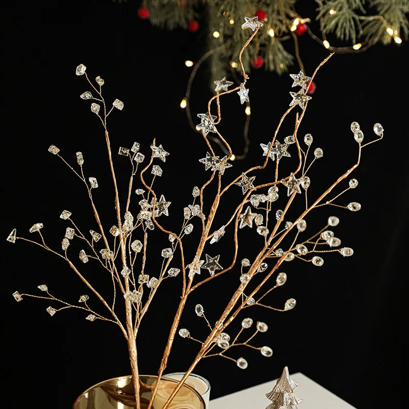 Crystal Bud Branches, DIY Crystal Flower Picks, Christmas Acrylic Beads, Wedding Party Decoration