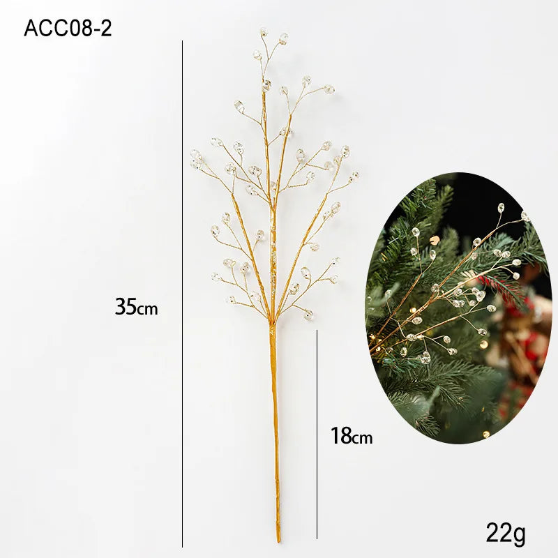 Crystal Bud Branches, DIY Crystal Flower Picks, Christmas Acrylic Beads, Wedding Party Decoration