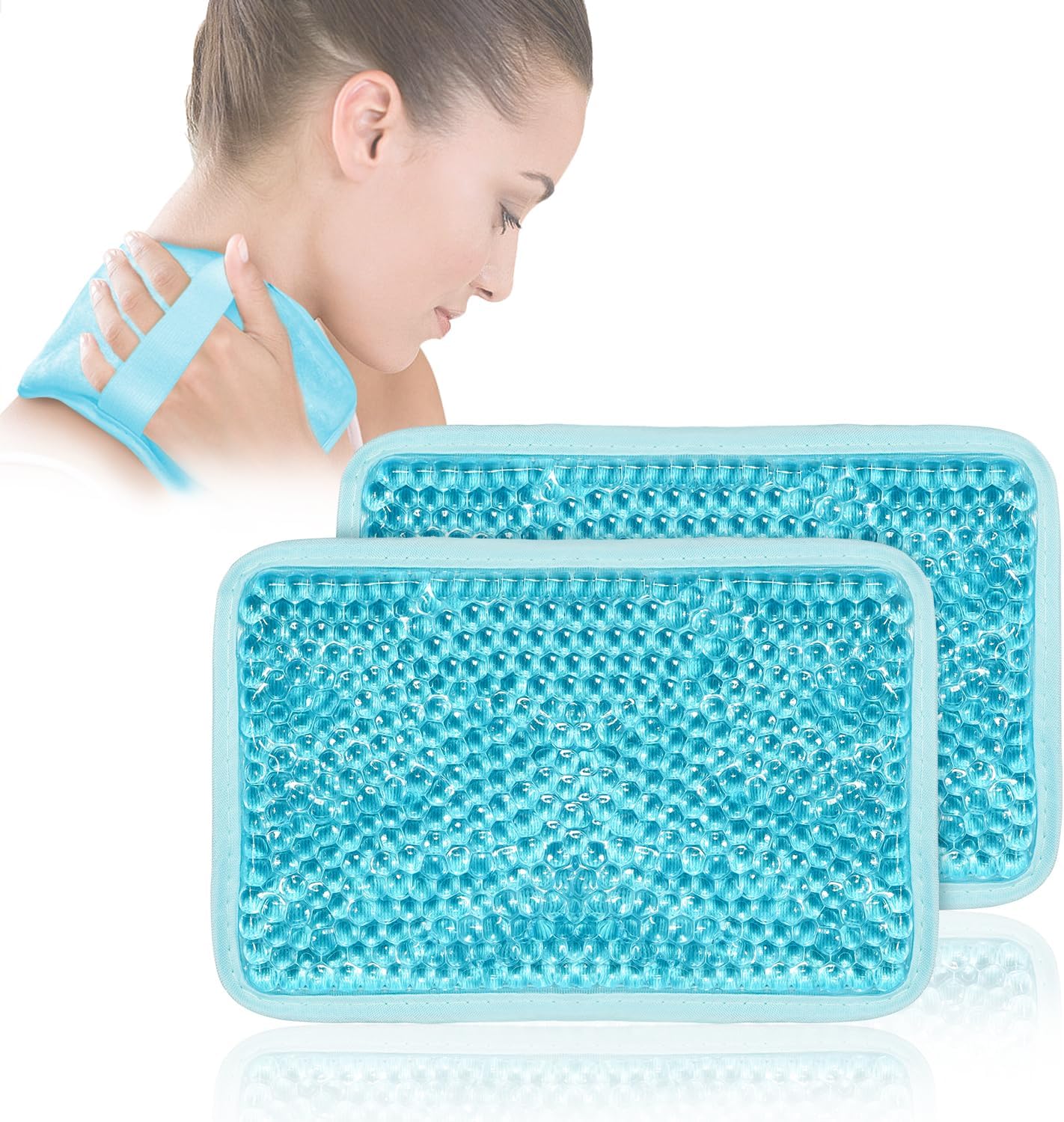 Reusable Hot Cold Gel Ice Pack, Pain and Swelling Relief for Knee, Back, Ankle, Foot, Elbow, Wisdom Tooth, Therapy