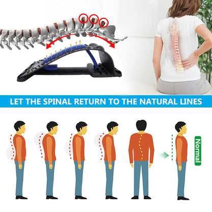 Adjustable Back Massager, Cervical Traction Device, Neck Bone Stretcher, Lower Upper Lumbar Spine Support Pillow