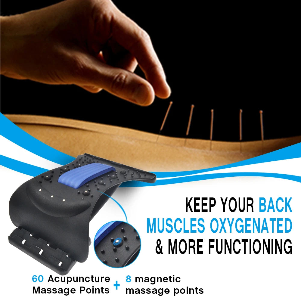 Adjustable Back Massager, Cervical Traction Device, Neck Bone Stretcher, Lower Upper Lumbar Spine Support Pillow