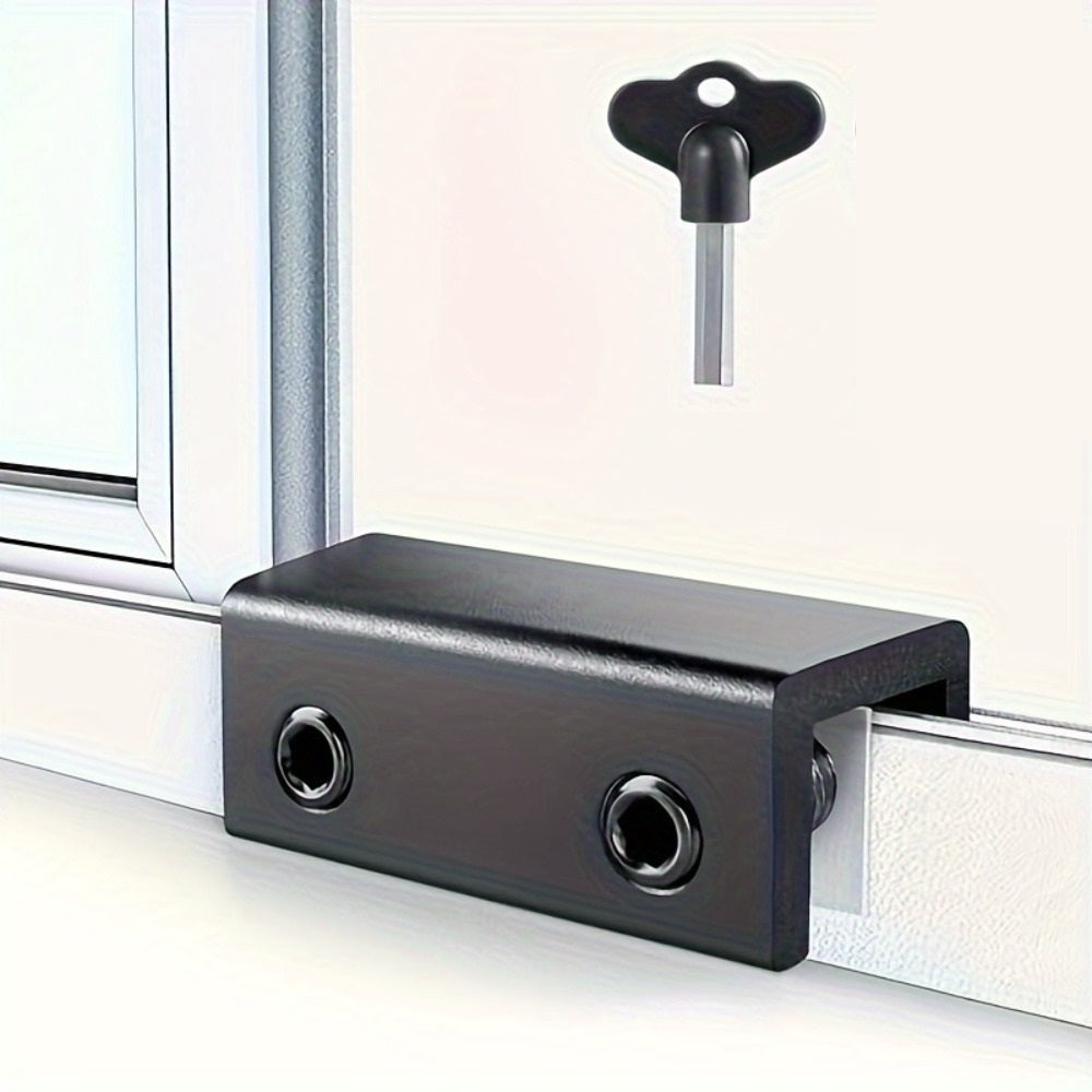 Adjustable Aluminum Window Stoppers, Window Locks for Vertical, Horizontal Windows, No-Drill Safety Installation