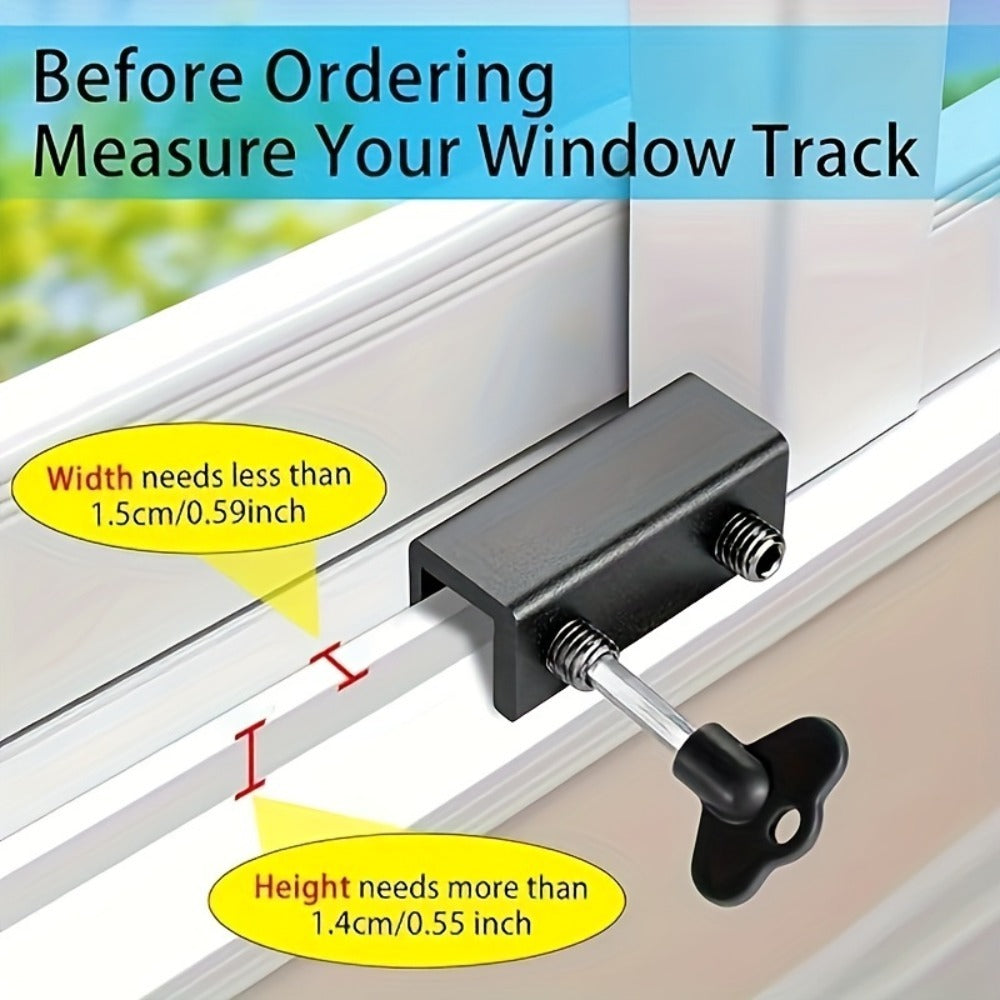 Adjustable Aluminum Window Stoppers Window Locks For Vertical Horizontal Windows NoDrill Safety Ins 3