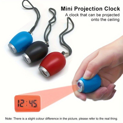Portable Mini Digital Clock Keychain, LED Display Alarm, Oval Plastic Clock for Travel and Business