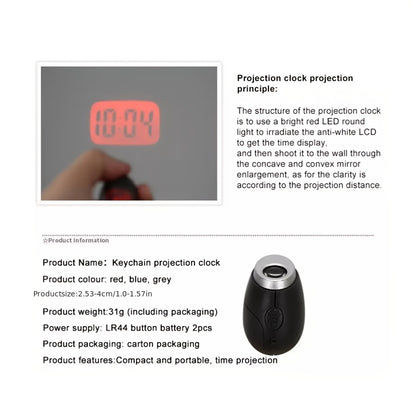 Portable Mini Digital Clock Keychain LED Display Alarm Oval Plastic Clock For Travel And Business 2