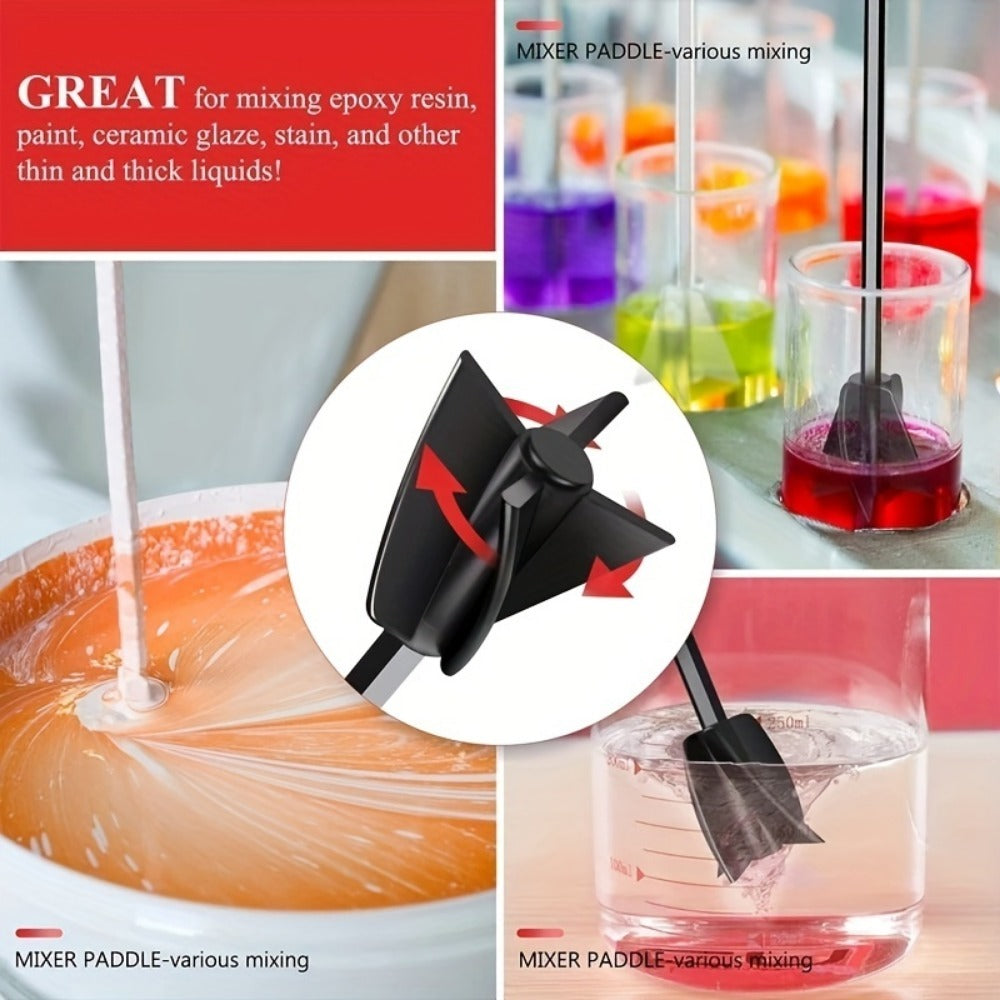 Resin Mixer Paddle Black Epoxy Attachment Perfect Mixing Tool 3