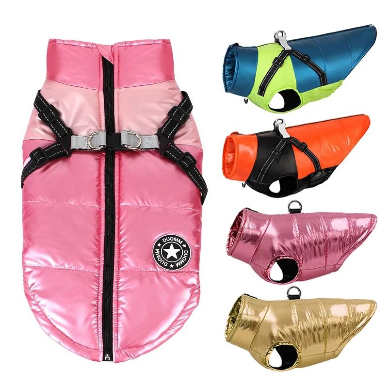 Waterproof Winter Dog Vest with Reflective Harness