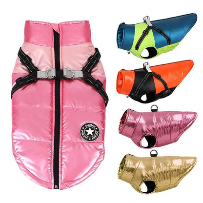 Waterproof Winter Dog Vest with Reflective Harness