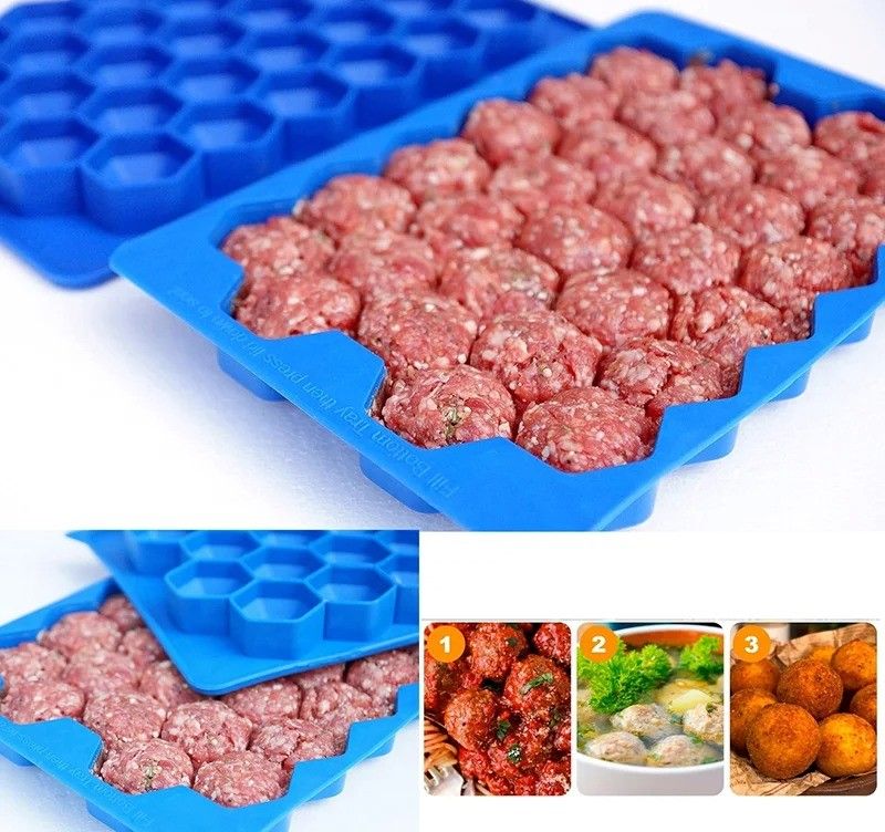 Silicone Meatball Mold with Lid for Easy Meal Prep