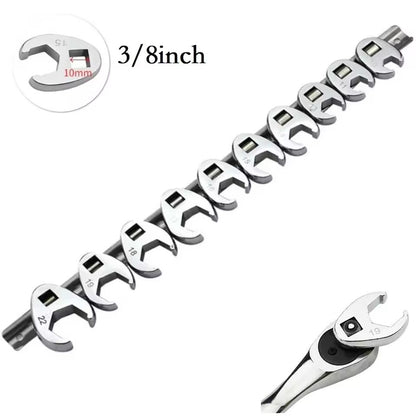10 Piece Metric Crowfoot Wrench Set for Torque Wrench