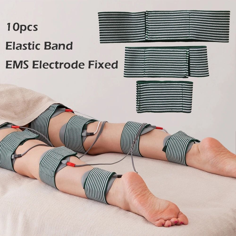 Microcurrent Conductive Silicone Electrode Pad Fixing Elastic Bands Adjustable Stretch Straps for EMS Devices