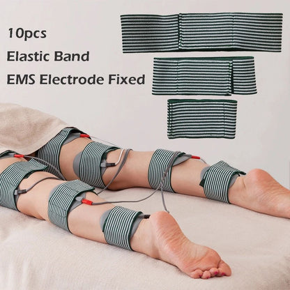 Microcurrent Conductive Silicone Electrode Pad Fixing Elastic Bands Adjustable Stretch Straps for EMS Devices