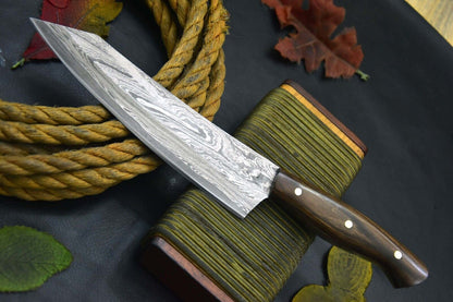 13 Handmade Damascus Steel Chef Knife  Forged Kitchen Knife With Exotic Wood Handle  Custom High Ca 1