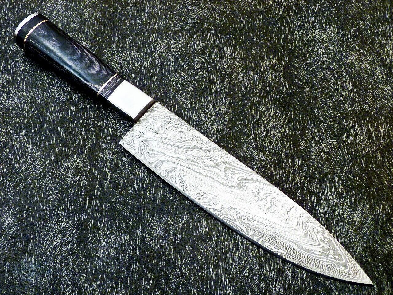 Damascus Steel Kitchen Knife  HandForged Chef Knife  Collector Gift Knife  Resin Handle 1