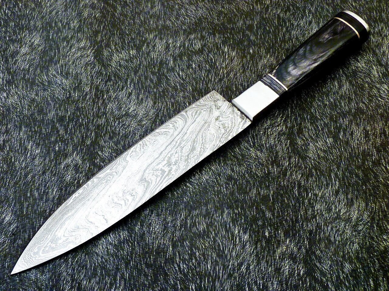Damascus Steel Kitchen Knife  HandForged Chef Knife  Collector Gift Knife  Resin Handle 2