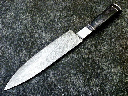 Damascus Steel Kitchen Knife  HandForged Chef Knife  Collector Gift Knife  Resin Handle 2
