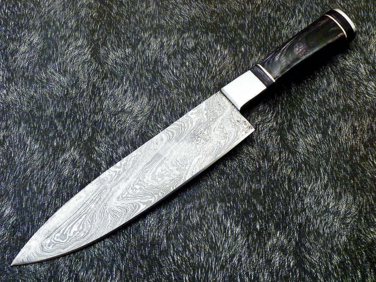 Damascus Steel Kitchen Knife  HandForged Chef Knife  Collector Gift Knife  Resin Handle 3