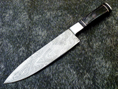 Damascus Steel Kitchen Knife  HandForged Chef Knife  Collector Gift Knife  Resin Handle 3