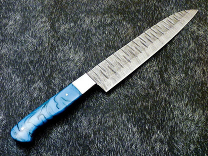 Professional Chef Damascus Knife  Custom Handmade 13 INCH Blade  Steel Bolster  Resin Handle 1