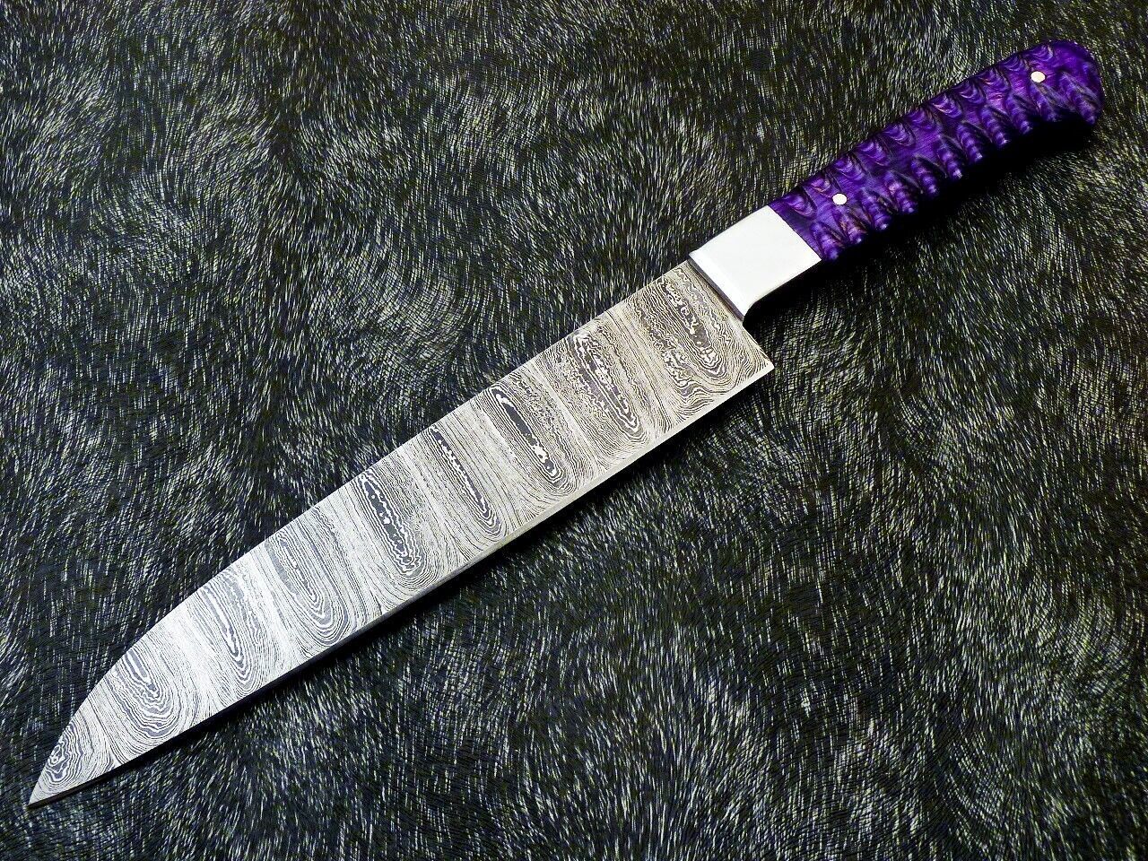 Handmade Damascus Chef Knife  Forged Kitchen Blade  Resin Handle  Chef Gift Knife 3