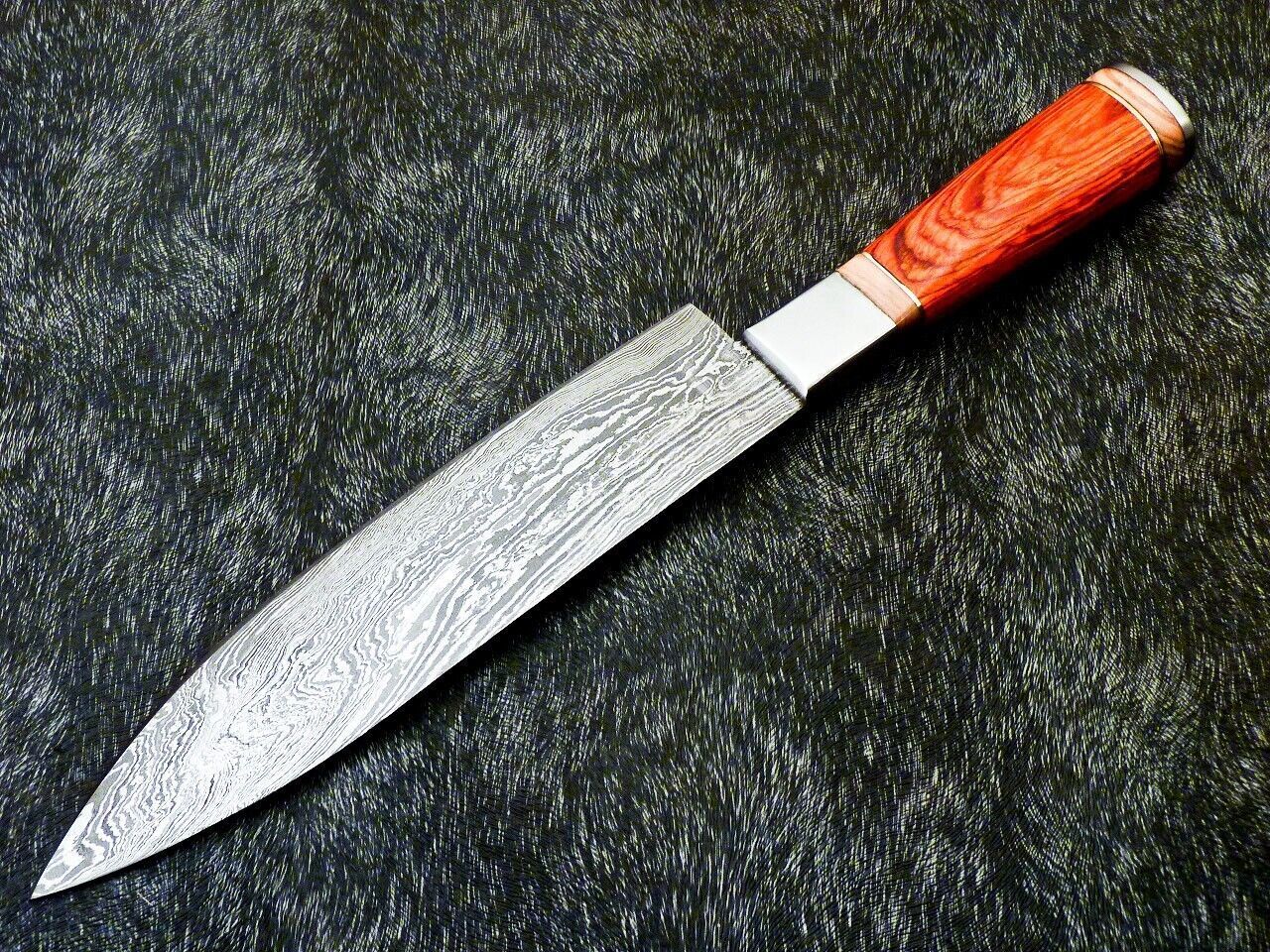 Perfect Gift For Him  Custom Forged 13 Inch Damascus Chef Knife  High Carbon Blade  Kitchen Knife 2