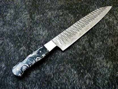 Limited Edition 13 Inch Damascus Chef Knife  Custom Forged Blade  Resin Handle  Handmade Gift 1