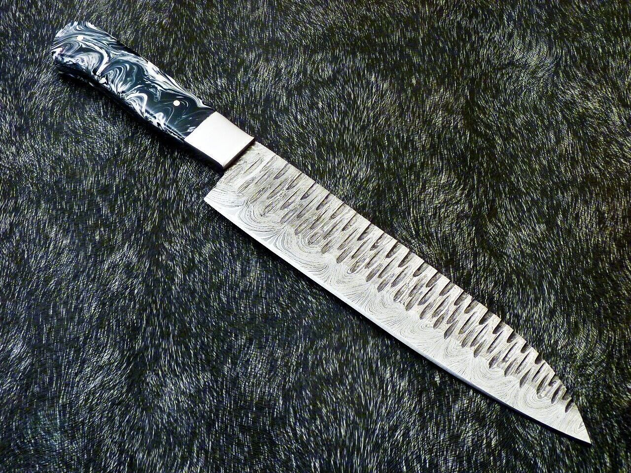 Limited Edition 13 Inch Damascus Chef Knife  Custom Forged Blade  Resin Handle  Handmade Gift 2